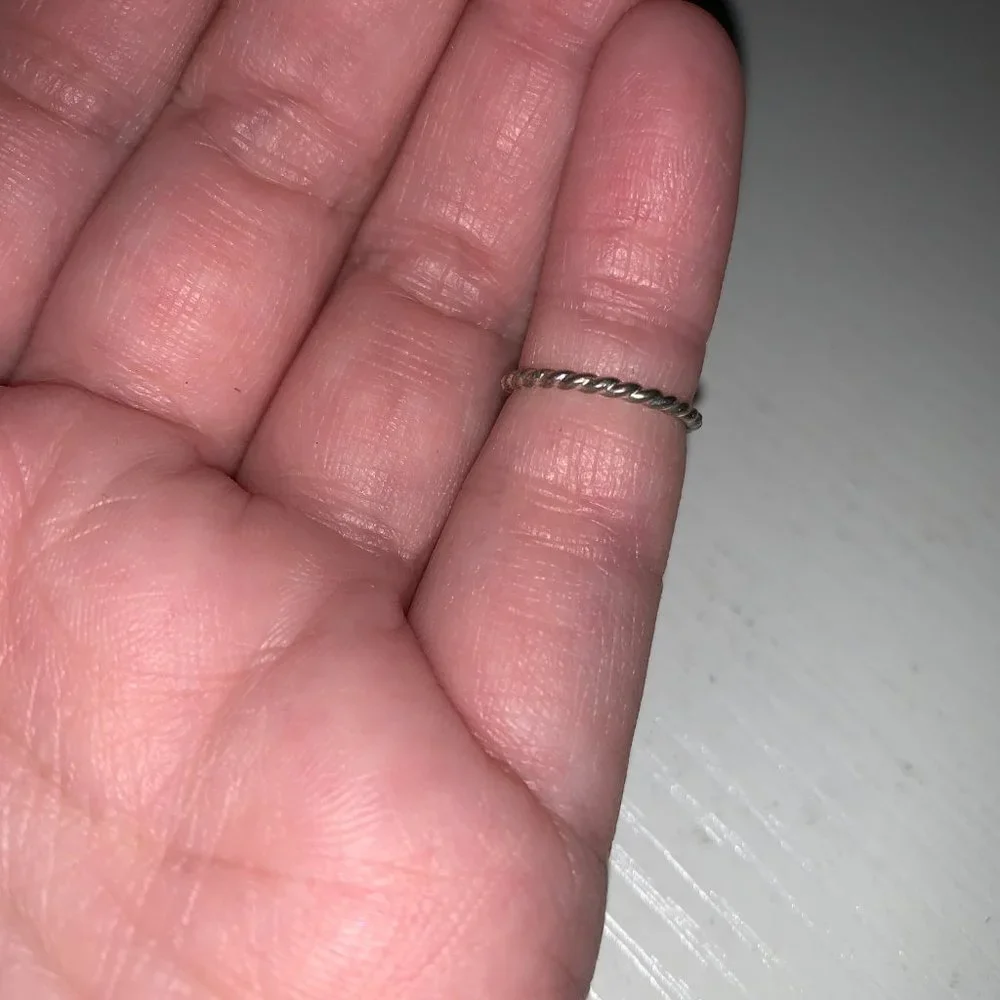 3/4 1.4mm Sterling Silver Thin Twist Ring